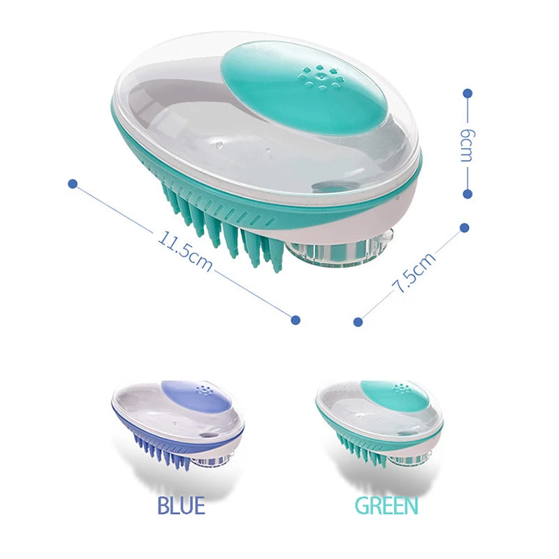 2-in-1 Silicone Pet SPA Massage Bath Brush & Grooming Tool for Dogs & Cats