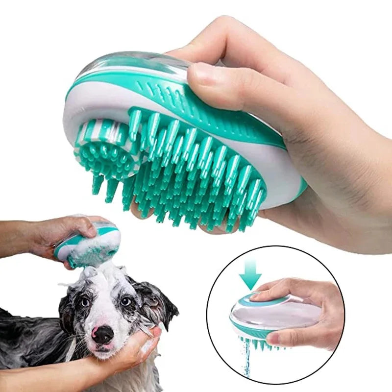 2-in-1 Silicone Pet SPA Massage Bath Brush & Grooming Tool for Dogs & Cats