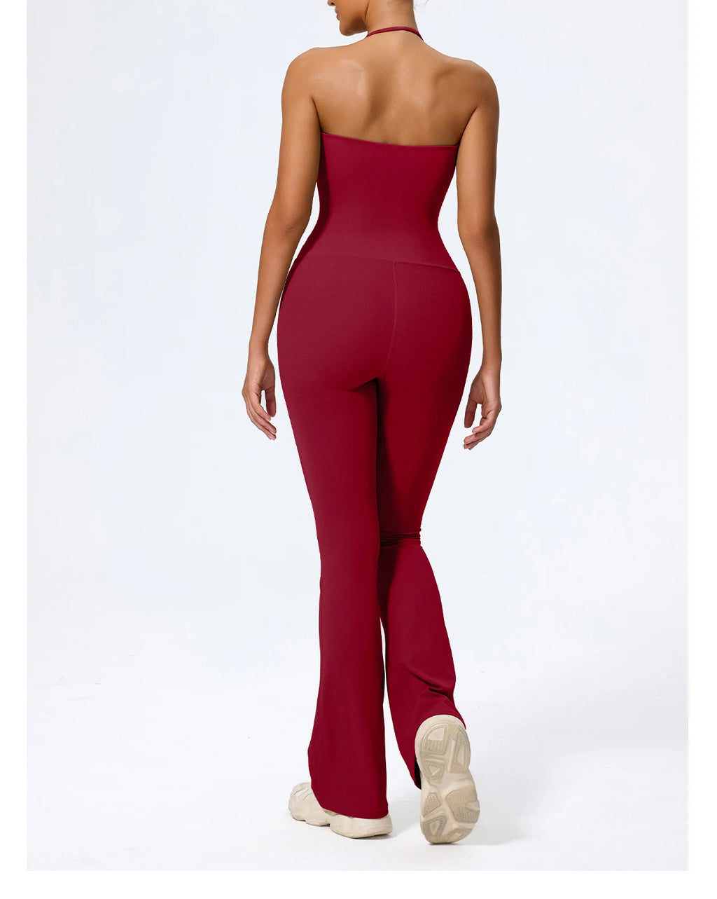 Women's Halter Flared Yoga Jumpsuit