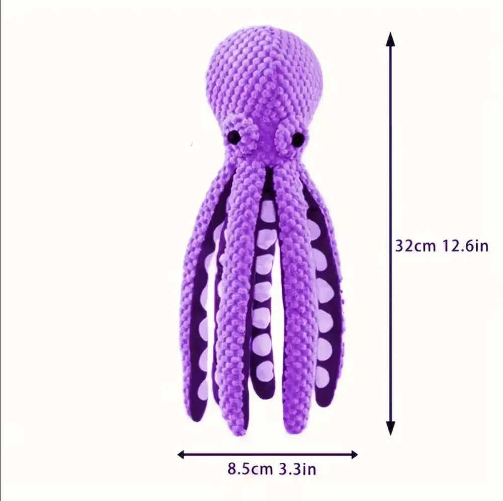 Interactive Squeaky Octopus Plush Dog Toy