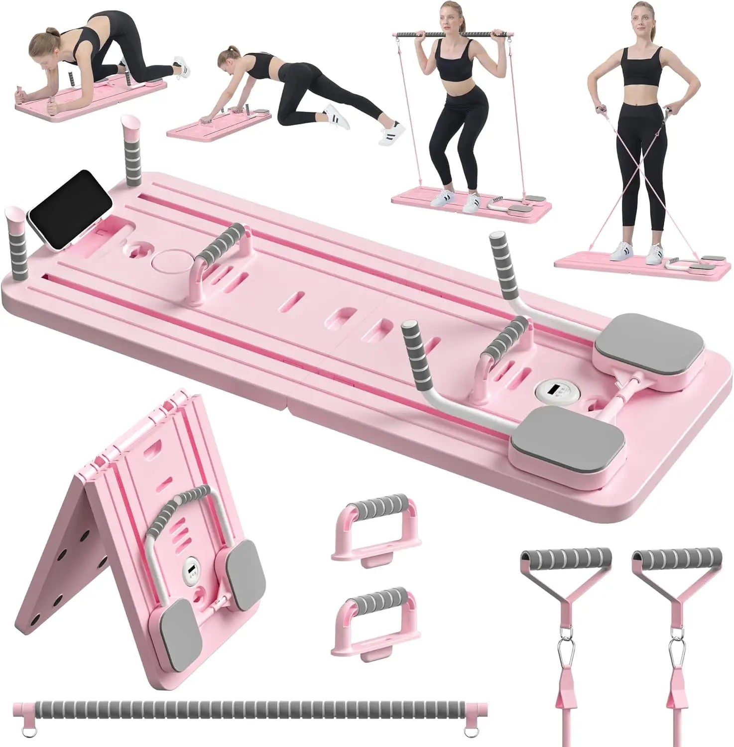 8-in-1 Smart Pilates Reformer Board & Strength Training System – Professional Home Gym with Integrated Timer