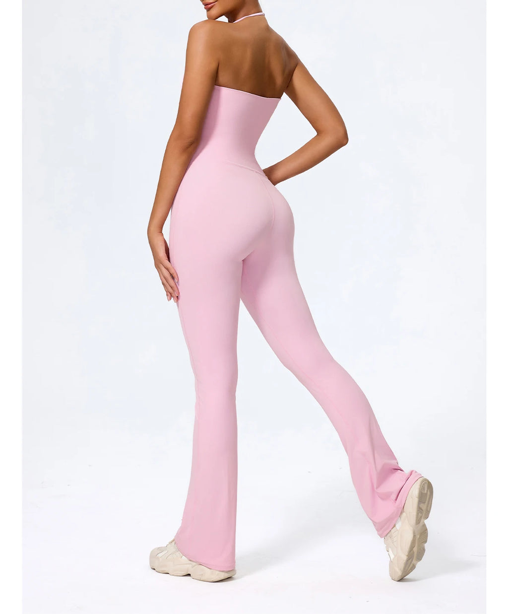 Women's Halter Flared Yoga Jumpsuit
