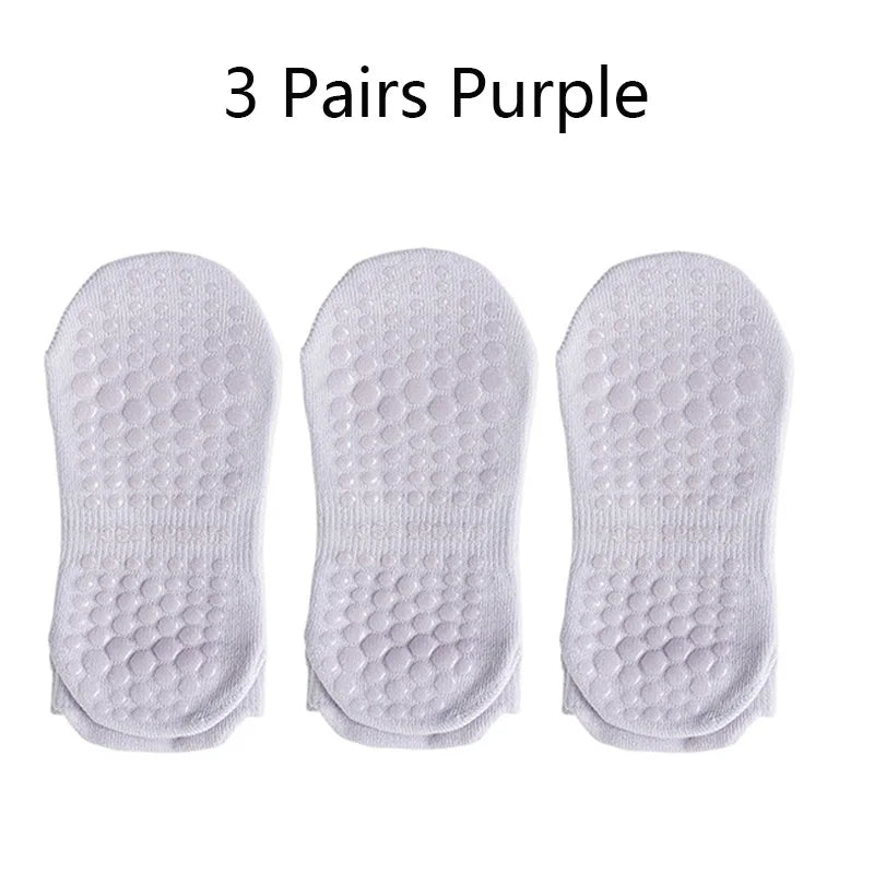 3 Pairs Women's Non-Slip Yoga Socks
