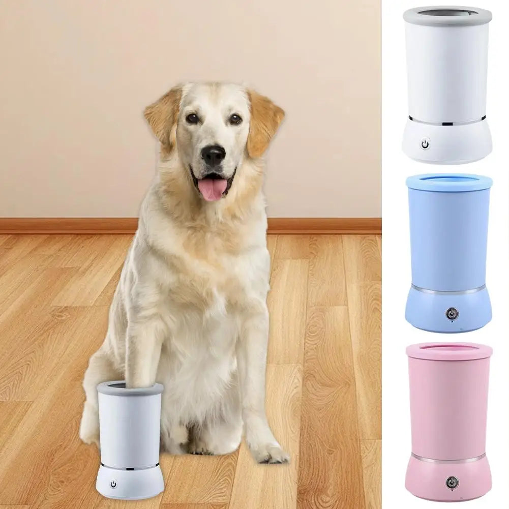 Portable Electric Automatic Pet Paw Cleaner & Massager – USB Rechargeable 360° Silicone Brush Cup for Small to Medium Dogs and Cats