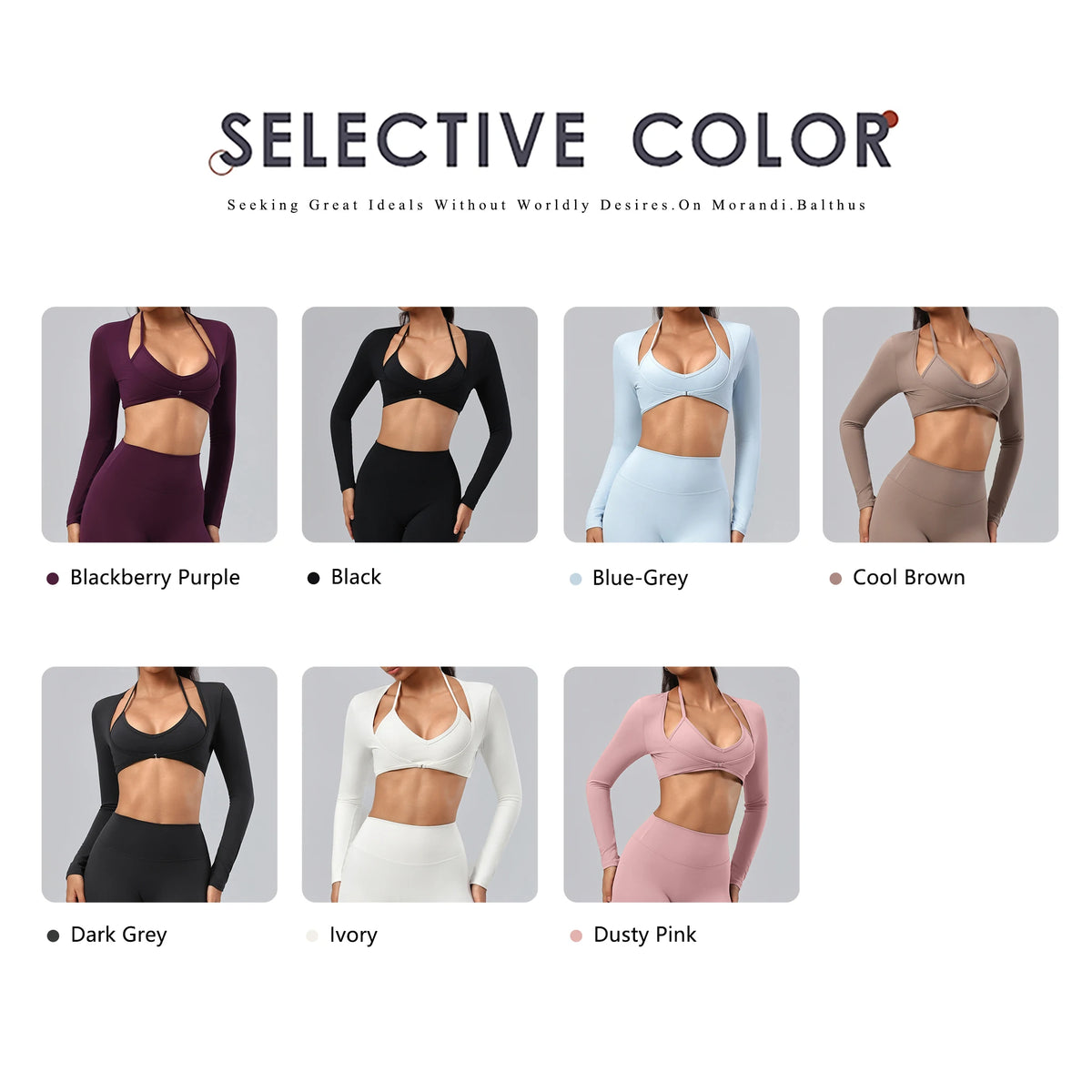 Women's Long-Sleeve Wrap Yoga Crop Top