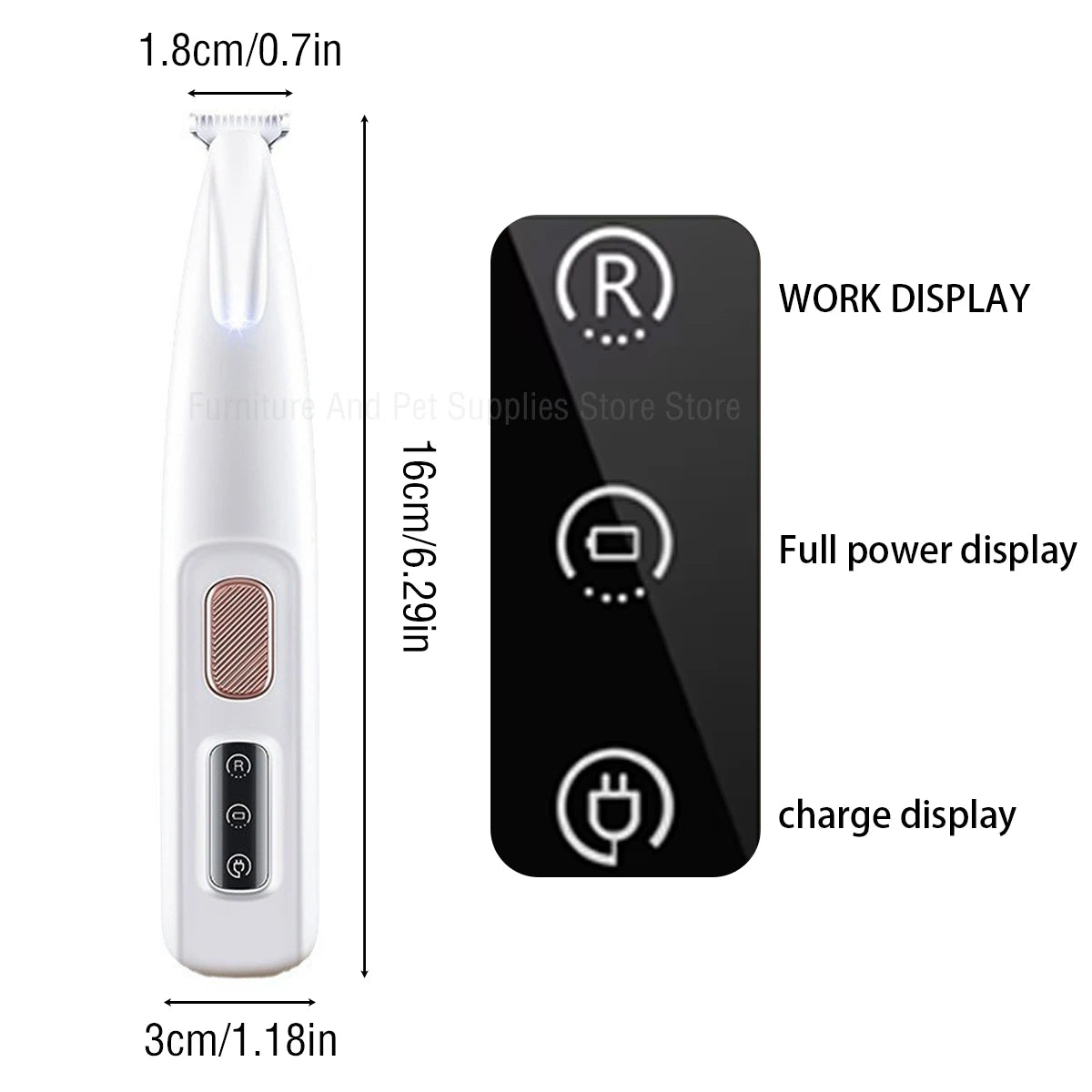 Professional LED Dog Paw Trimmer – IPX7 Waterproof & Cordless Precision Clipper