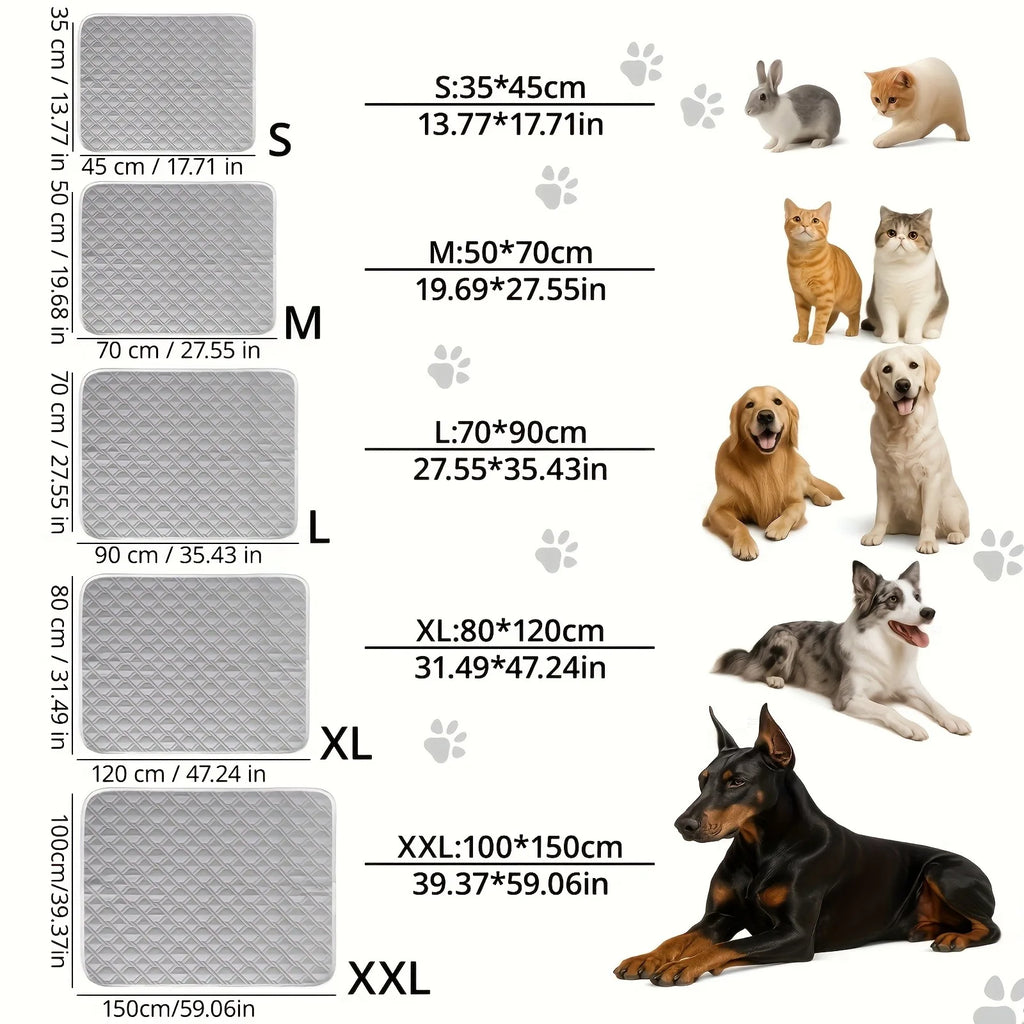 Self-Cooling Ice Silk Pet Mat – Breathable Summer Sleep Pad for Dogs & Cats