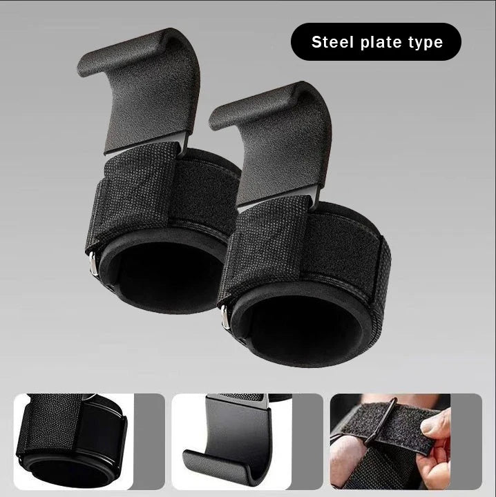 Gym Power Lifting Hooks & Wrist Support Straps | Pull-Up Assistance