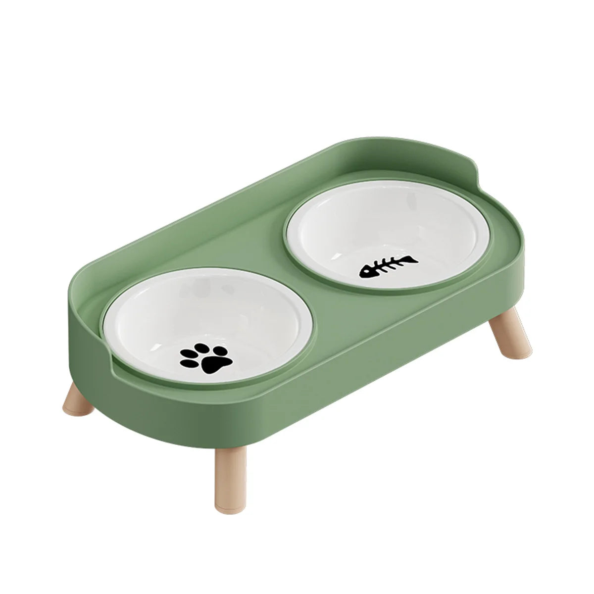 Ergonomic Adjustable Height Elevated Double Pet Feeder