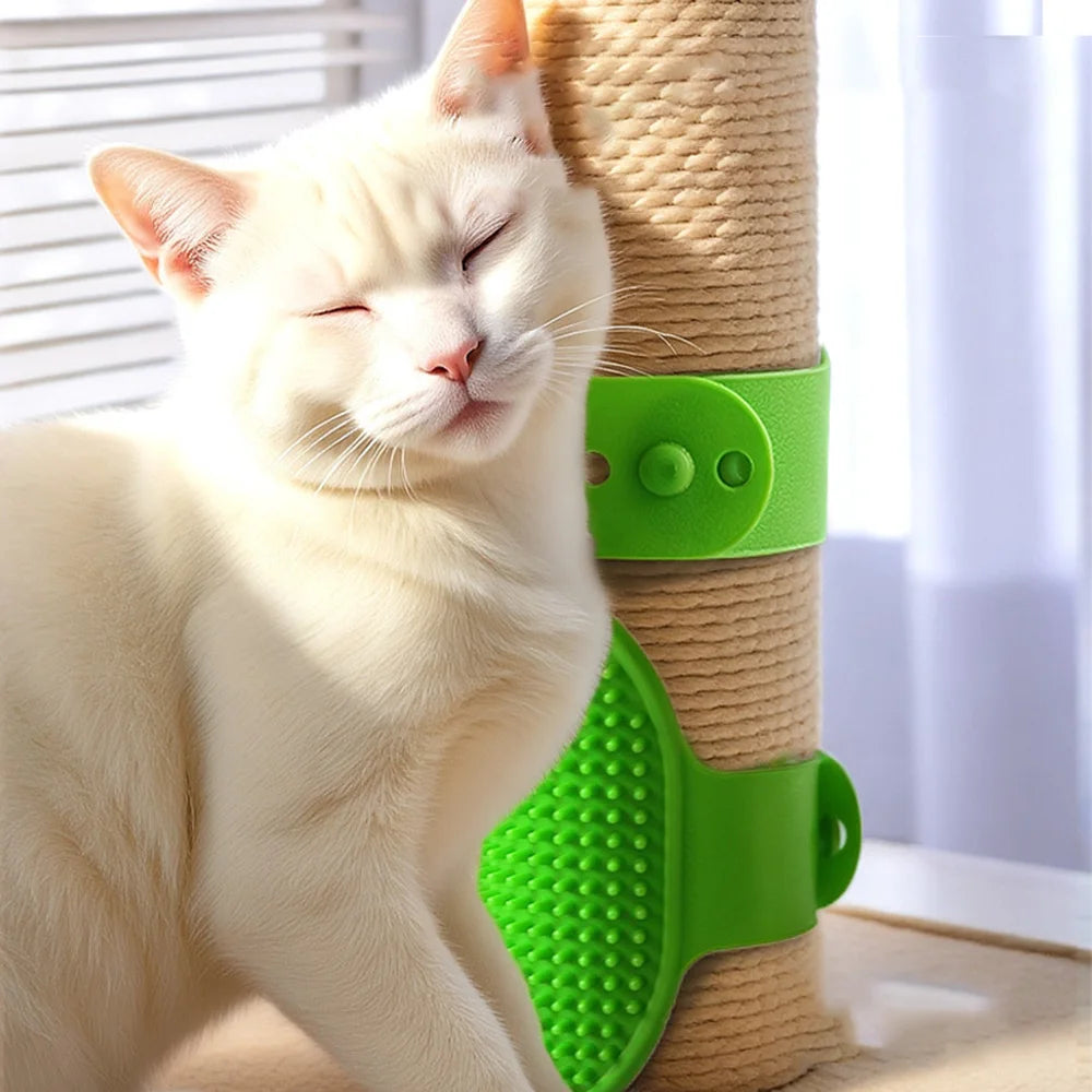 2026 Smart Table Corner Pet Grooming Brush – Adjustable Cat Self-Scratcher & Multi-Surface Massage Tool with Double-Sided Deshedding Bristles