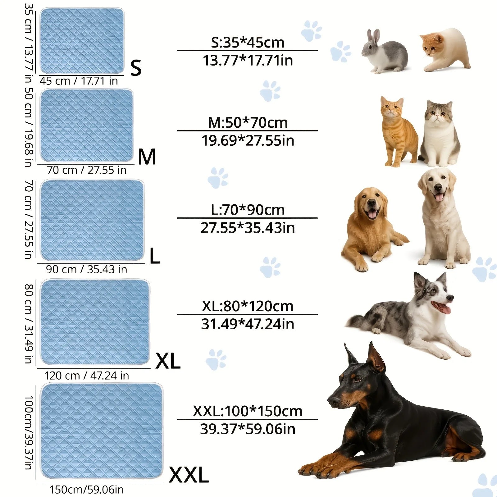 Self-Cooling Ice Silk Pet Mat – Breathable Summer Sleep Pad for Dogs & Cats