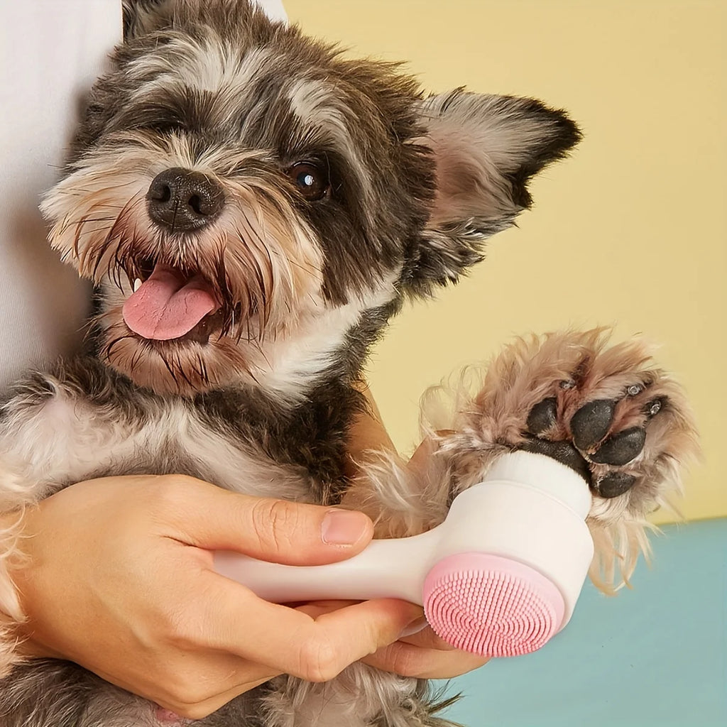 Dual-Sided Pet Grooming Tool – Therapeutic Massage & Claw Cleaning Brush