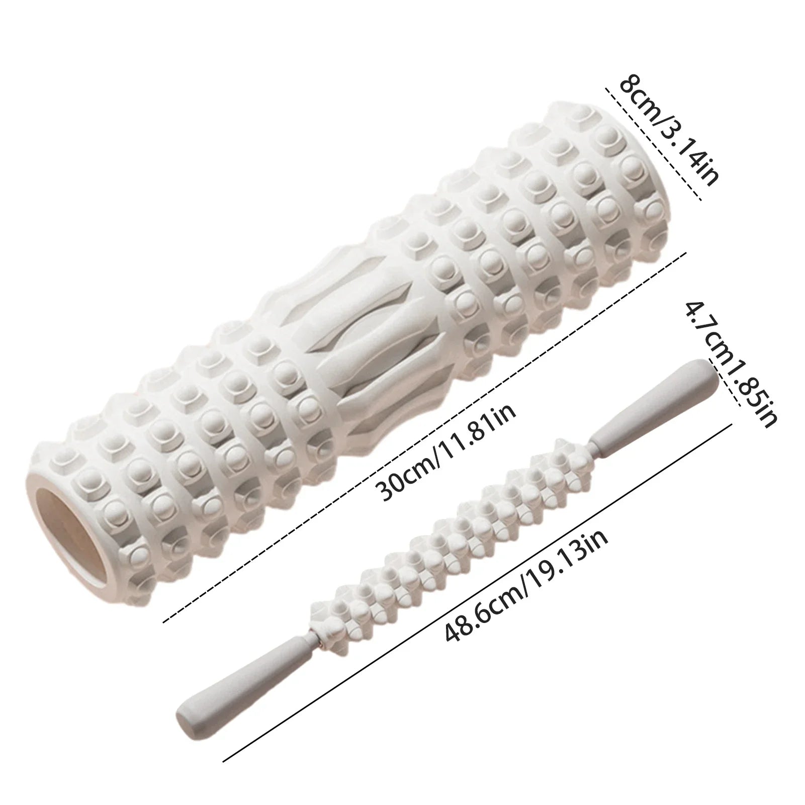 High-Density EVA Muscle Recovery Foam Roller – Ergonomic Deep Tissue Massager for Back Pain Relief, Physical Therapy, and Yoga Fitness Training