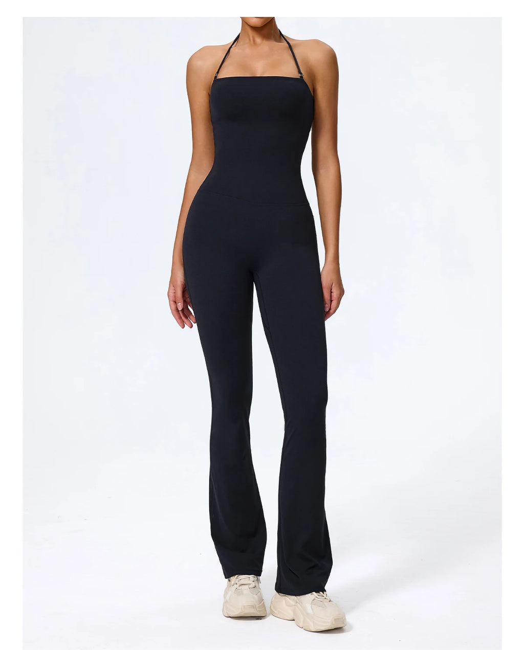Women's Halter Flared Yoga Jumpsuit
