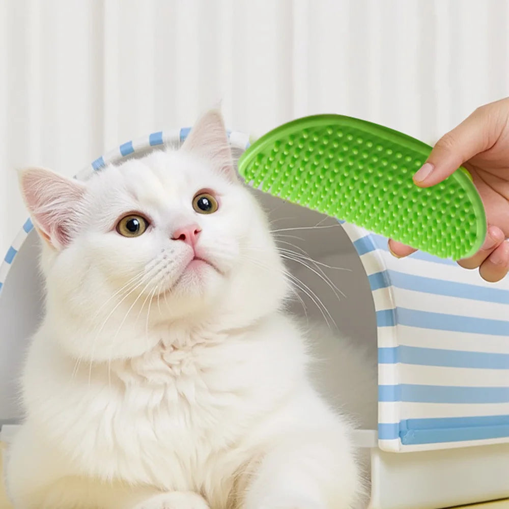 2026 Smart Table Corner Pet Grooming Brush – Adjustable Cat Self-Scratcher & Multi-Surface Massage Tool with Double-Sided Deshedding Bristles