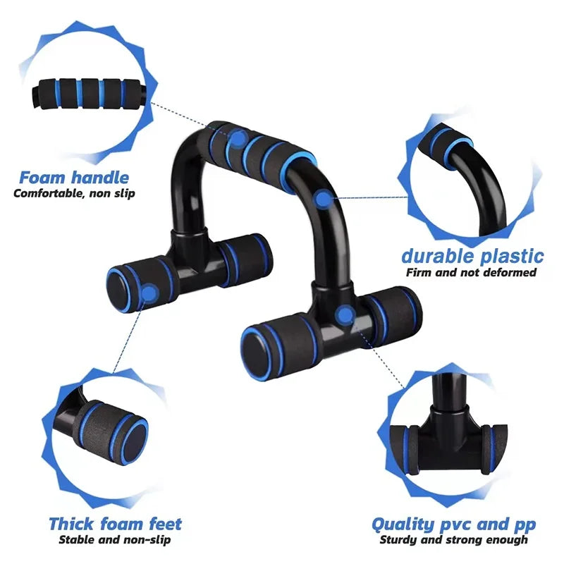 H-Shaped Ergonomic Push-Up Bars – High-Stability ABS Muscle Trainer with Sweat-Wicking Foam Grips for Home Gym, Pectoral, and Triceps Exercise
