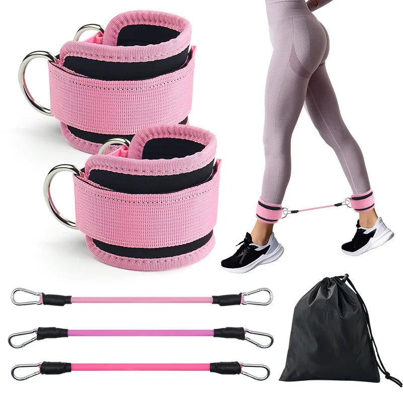 6-Piece Ankle Strap Set for Cable Workouts