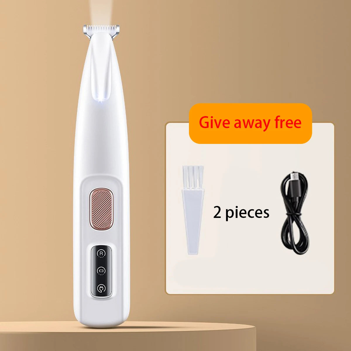 Professional LED Dog Paw Trimmer – IPX7 Waterproof & Cordless Precision Clipper