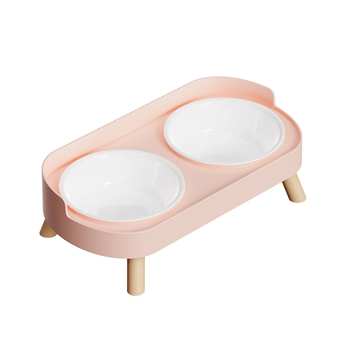Ergonomic Adjustable Height Elevated Double Pet Feeder