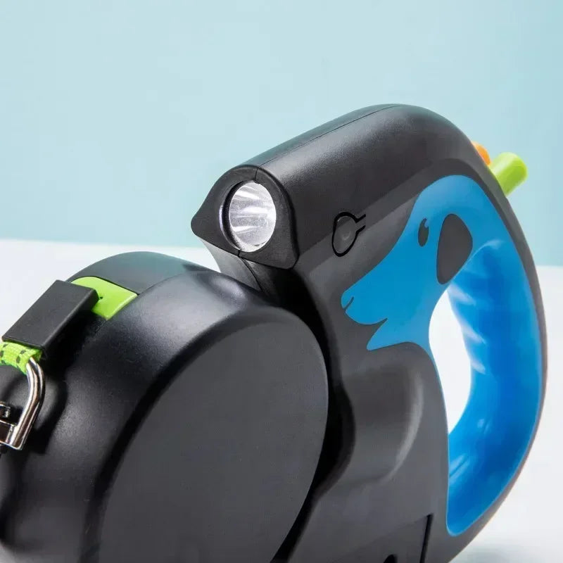 3M Automatic Retractable Dual Dog Leash System – 360° Rotating Nylon Double Traction Rope with Color-Coded Controls and Ergonomic Rubber Grip