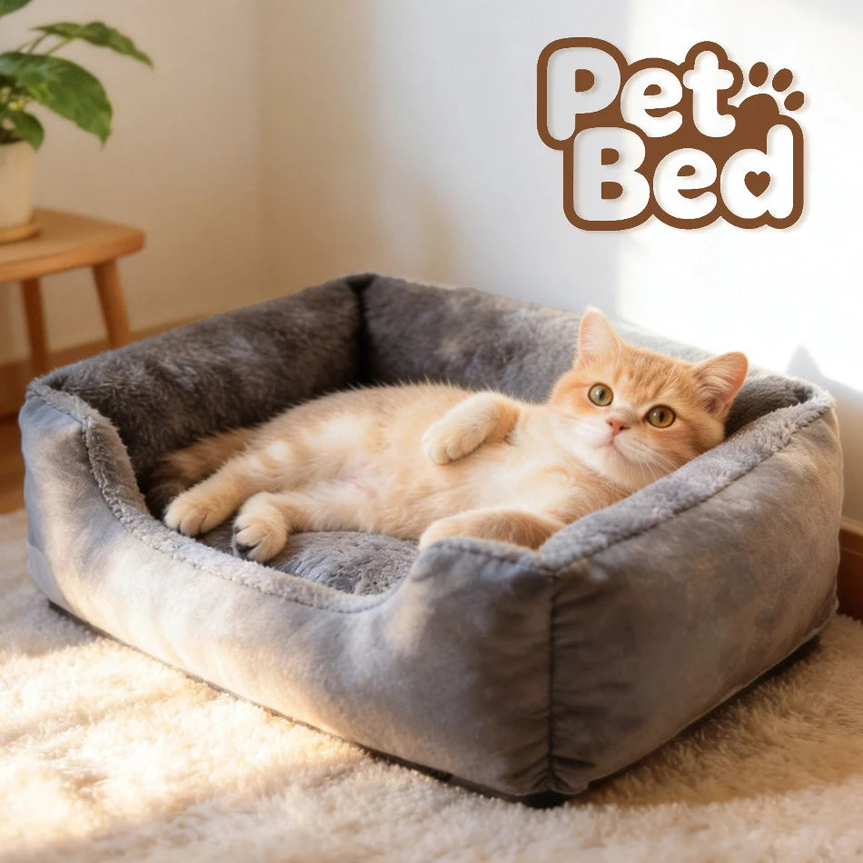 Winter Plush Cat Bed House
