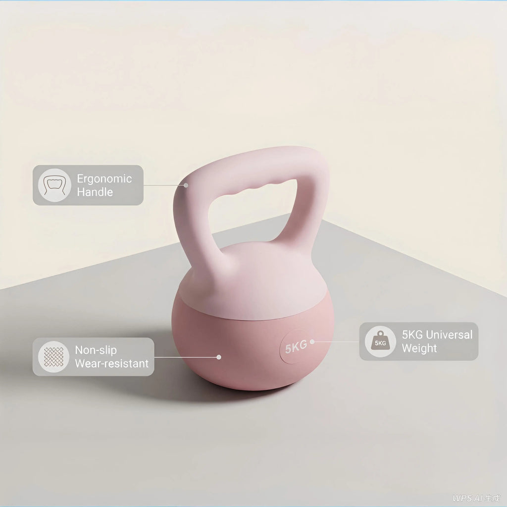 remium 5kg PVC-Coated Cast Iron Kettlebell | Colorful Hand Weight for Yoga, Home Fitness, and Strength Training | Heavy-Duty Compact Kettlebell for Weightlifting