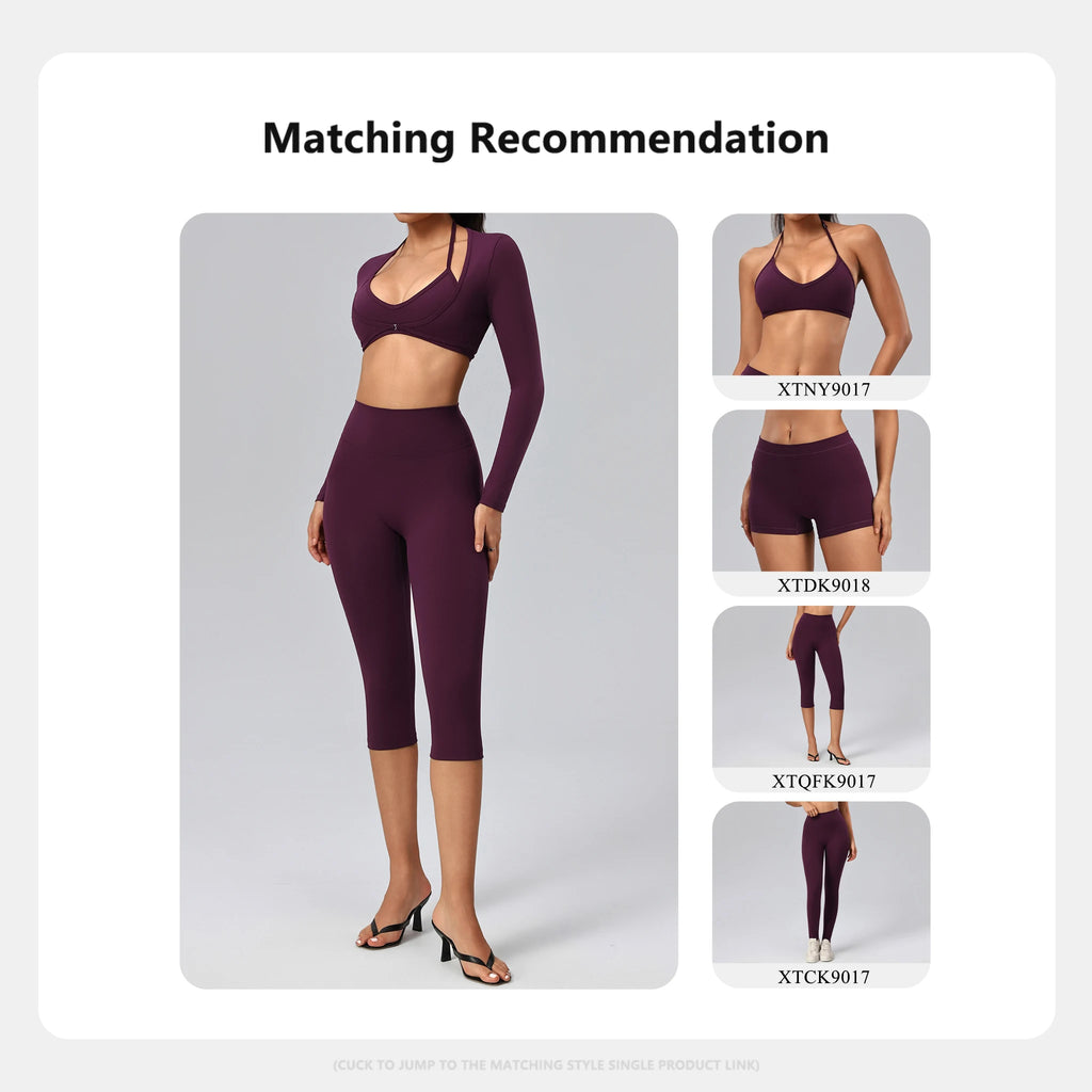 Women's Long-Sleeve Wrap Yoga Crop Top
