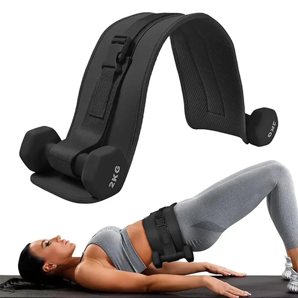 Adjustable Weighted Hip Bridge Belt for Dumbbell & Kettlebell Training | Heavy-Duty Nylon Waist Belt for Glute Thrusts & Hip Shaping | Unisex Home Gym Fitness Equipment