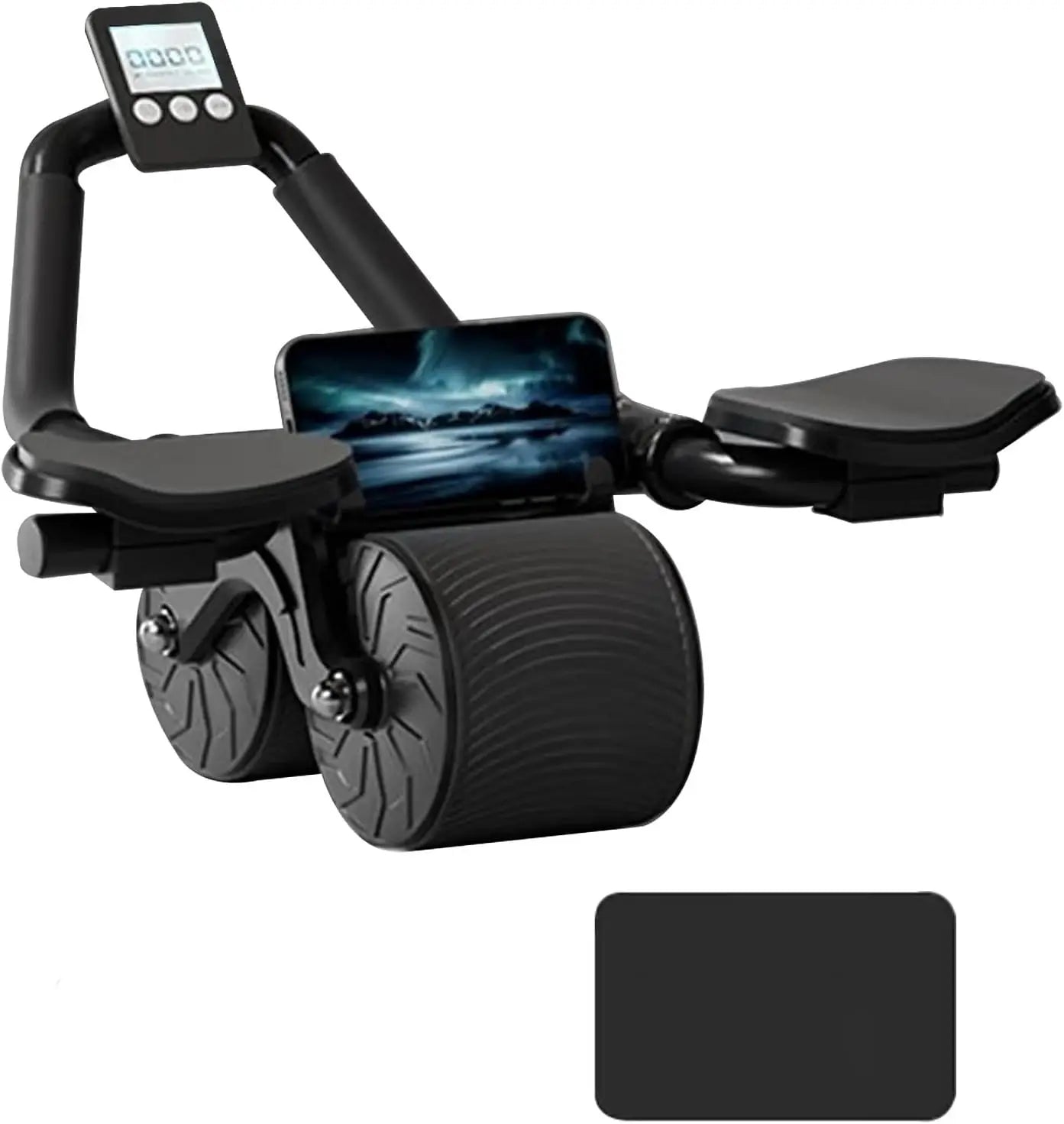Smart Automatic Rebound Abdominal Roller with Elbow Support and Counter – Professional Core Trainer with Phone Holder for Home Gym Fitness