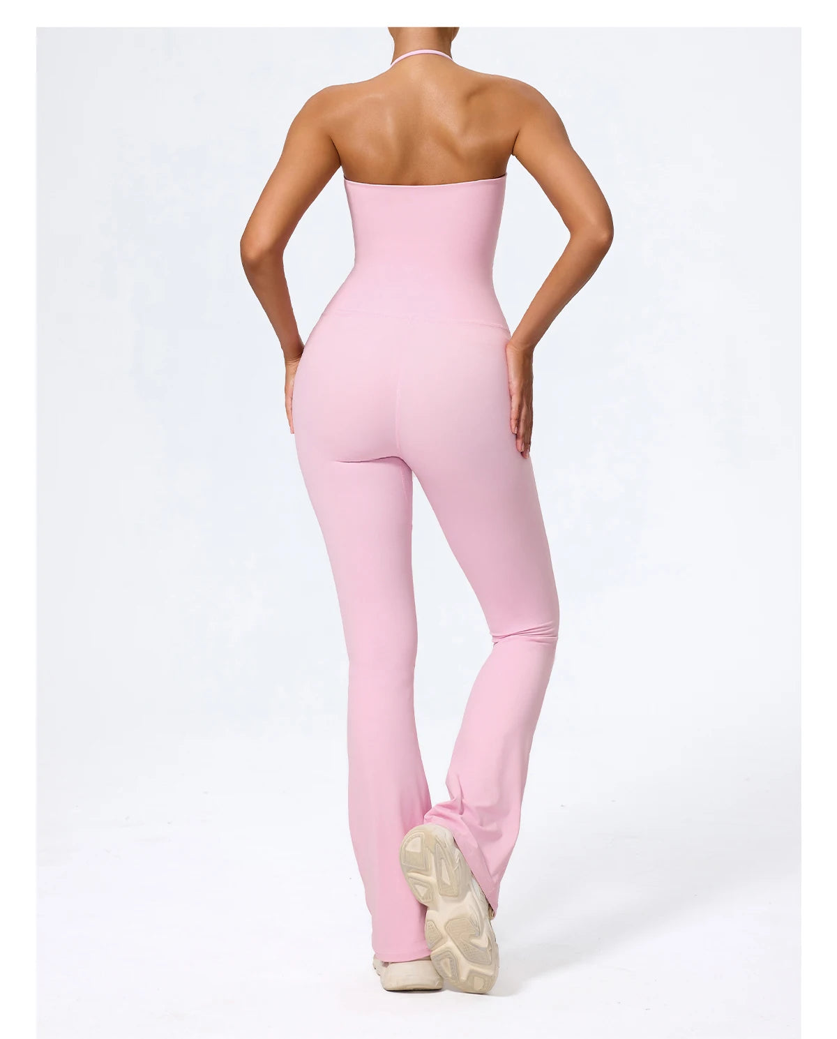 Women's Halter Flared Yoga Jumpsuit