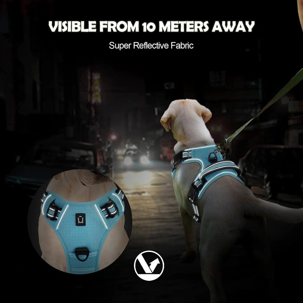 No Pull Dog Harness, Adjustable Soft Padded Pet Vest with Easy Control Handle for Training and Daily Walks