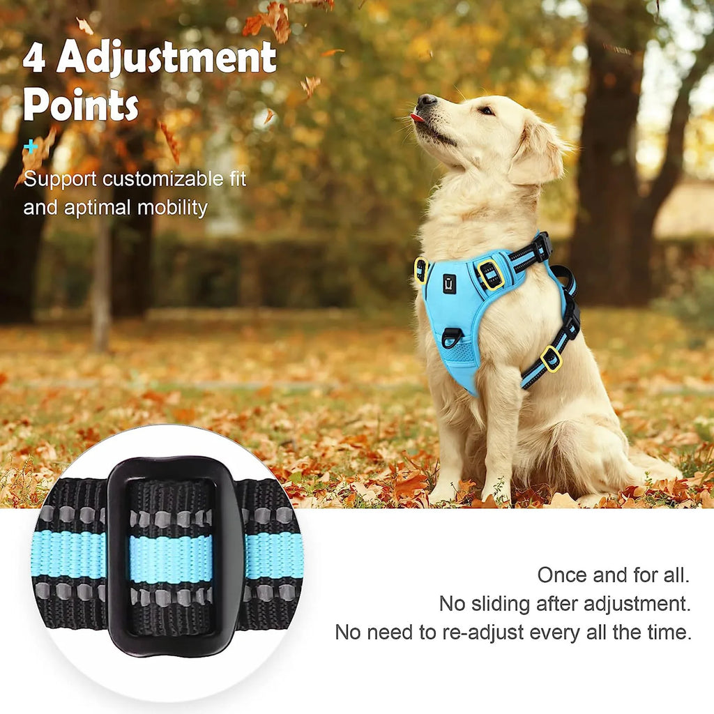 No Pull Dog Harness, Adjustable Soft Padded Pet Vest with Easy Control Handle for Training and Daily Walks