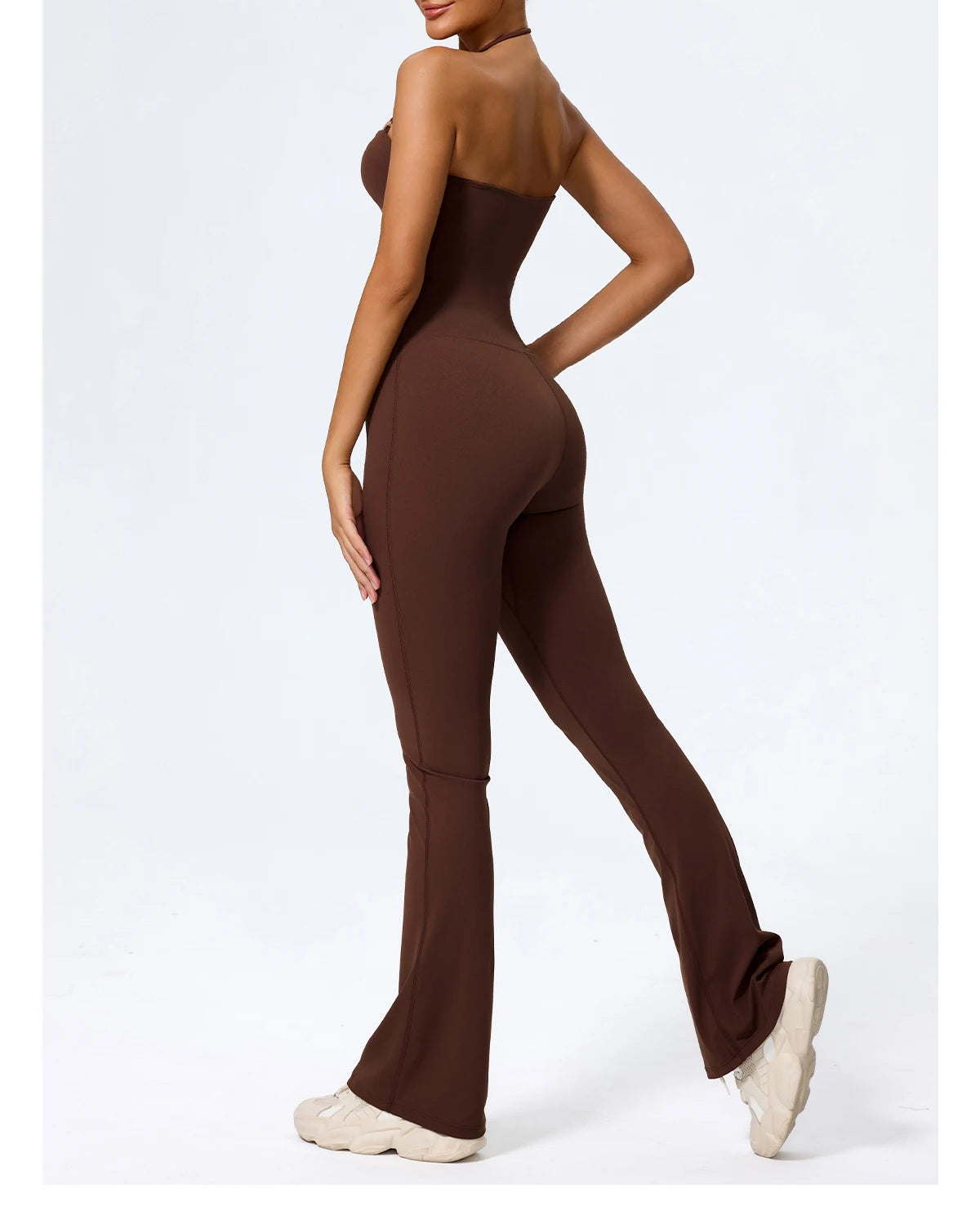 Women's Halter Flared Yoga Jumpsuit