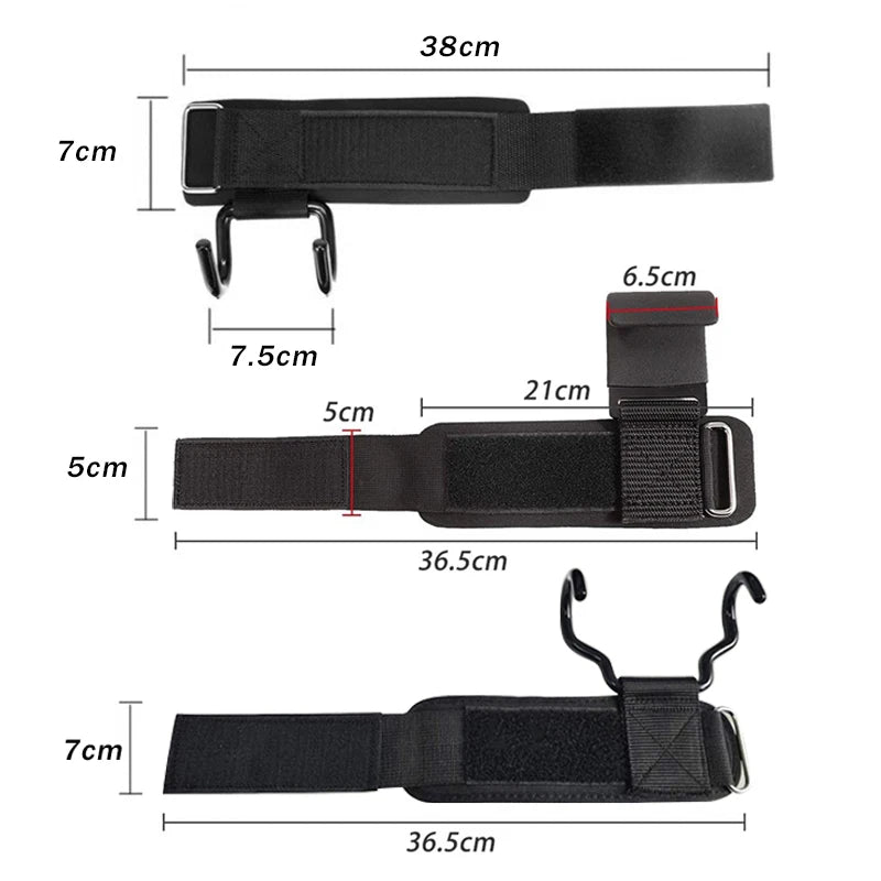 Gym Power Lifting Hooks & Wrist Support Straps | Pull-Up Assistance