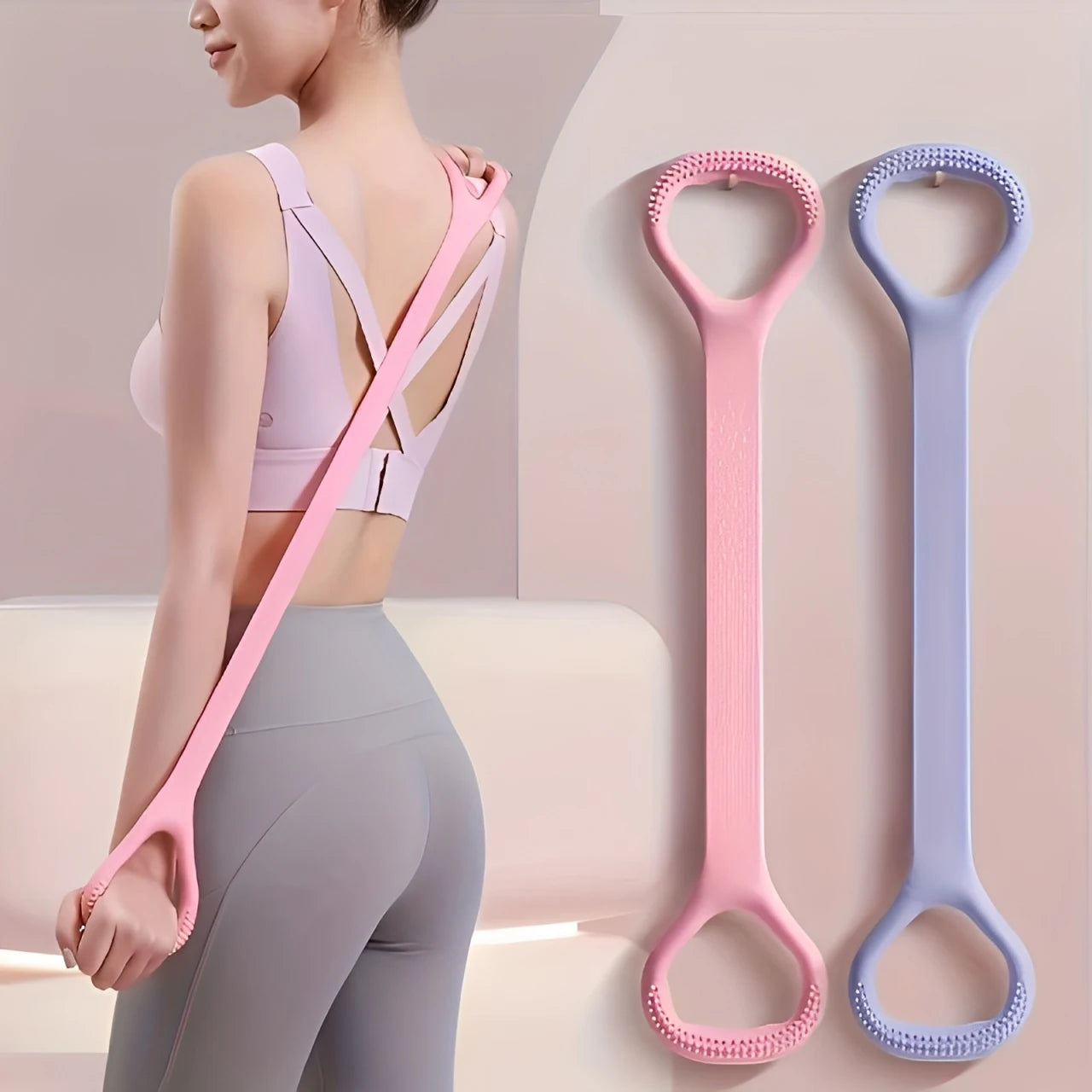 Premium 8-Figure Yoga Tensioner & Resistance Band – Elastic Stretch Strap for Posture Correction, Shoulder Opening, and Full-Body Flexibility Training