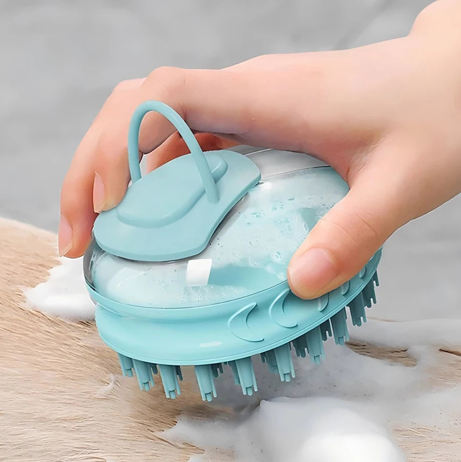 2-in-1 Silicone Pet SPA Massage Bath Brush & Grooming Tool for Dogs & Cats