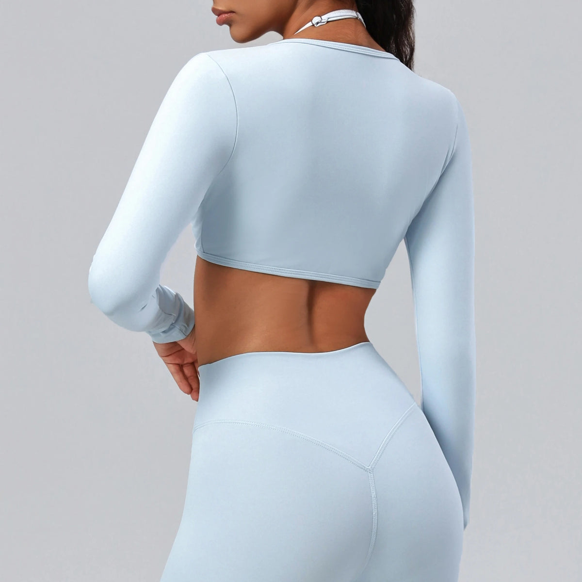 Women's Long-Sleeve Wrap Yoga Crop Top