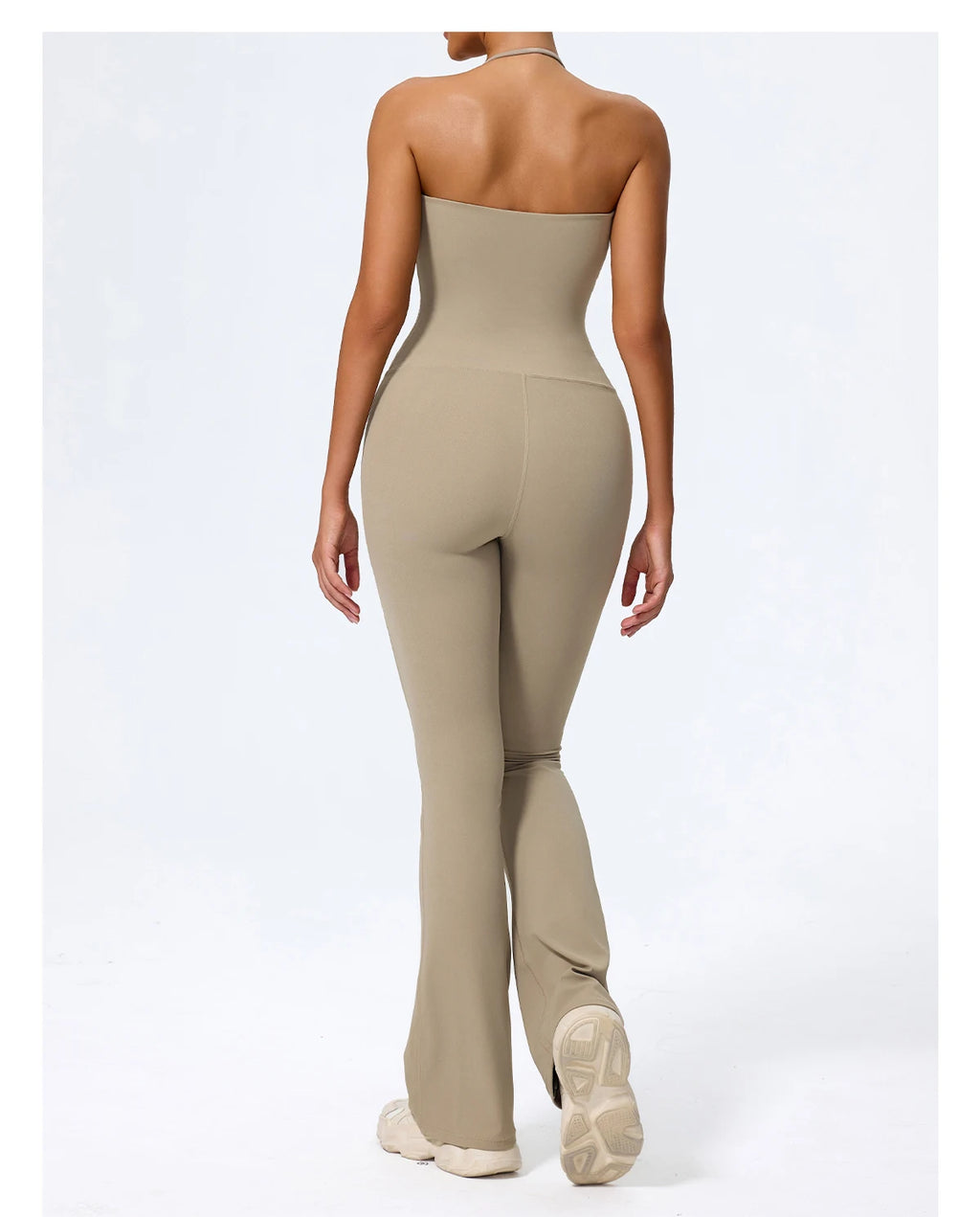 Women's Halter Flared Yoga Jumpsuit