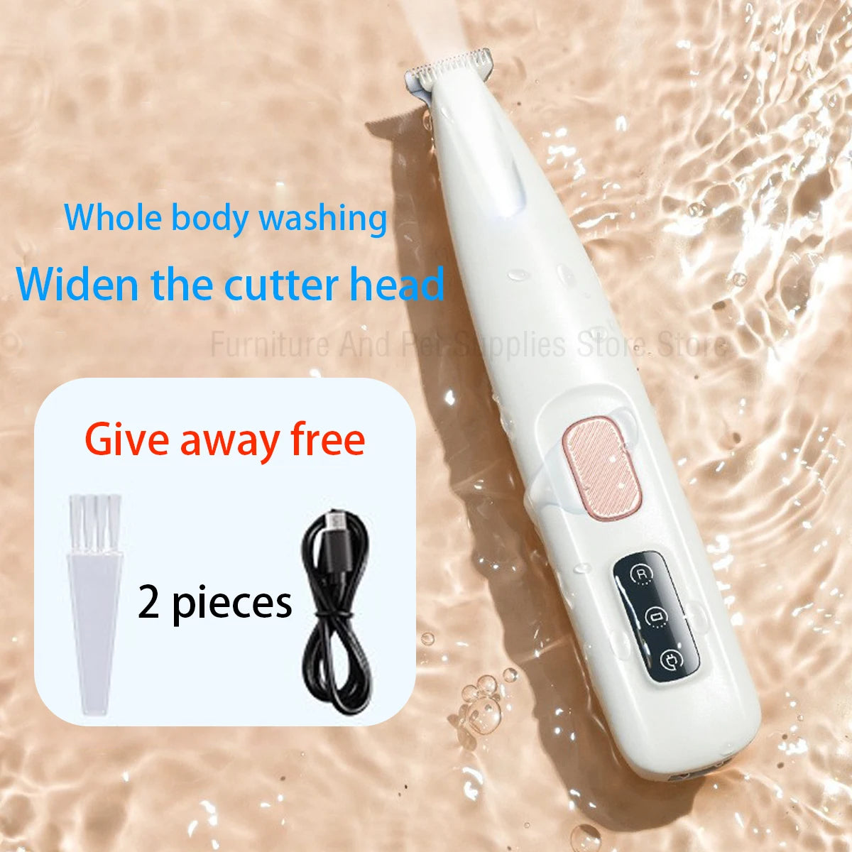 Professional LED Dog Paw Trimmer – IPX7 Waterproof & Cordless Precision Clipper