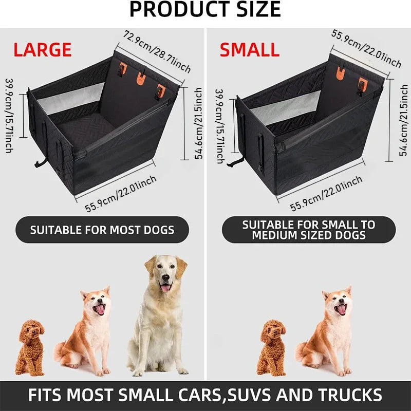 Pet Car Nest Bed & Back Seat Hammock Extender, Full Coverage Waterproof Scratchproof Dog Travel Bed with Mesh Pocket for All Size Dogs & Passengers