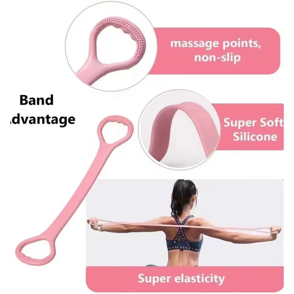 Premium 8-Figure Yoga Tensioner & Resistance Band – Elastic Stretch Strap for Posture Correction, Shoulder Opening, and Full-Body Flexibility Training