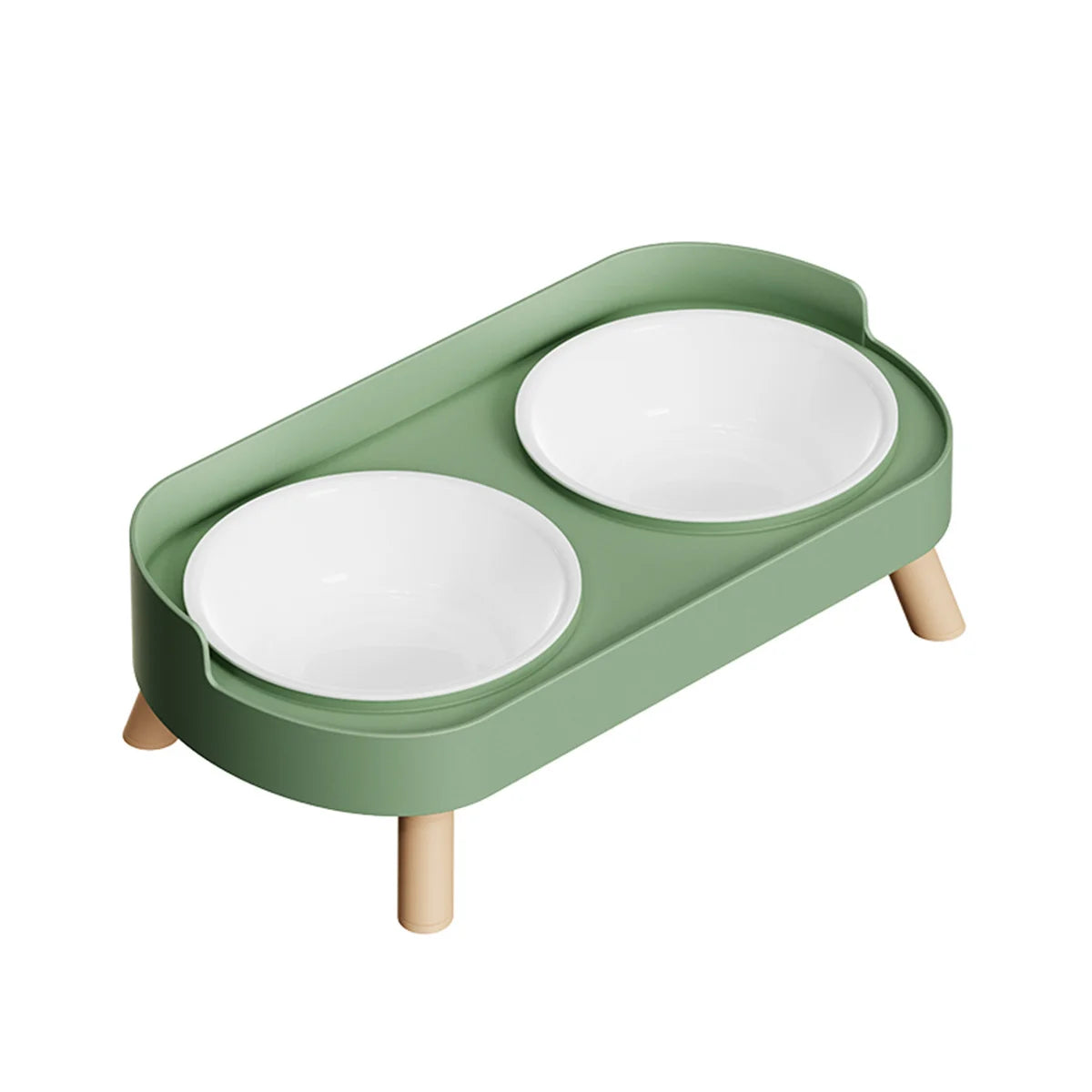 Ergonomic Adjustable Height Elevated Double Pet Feeder