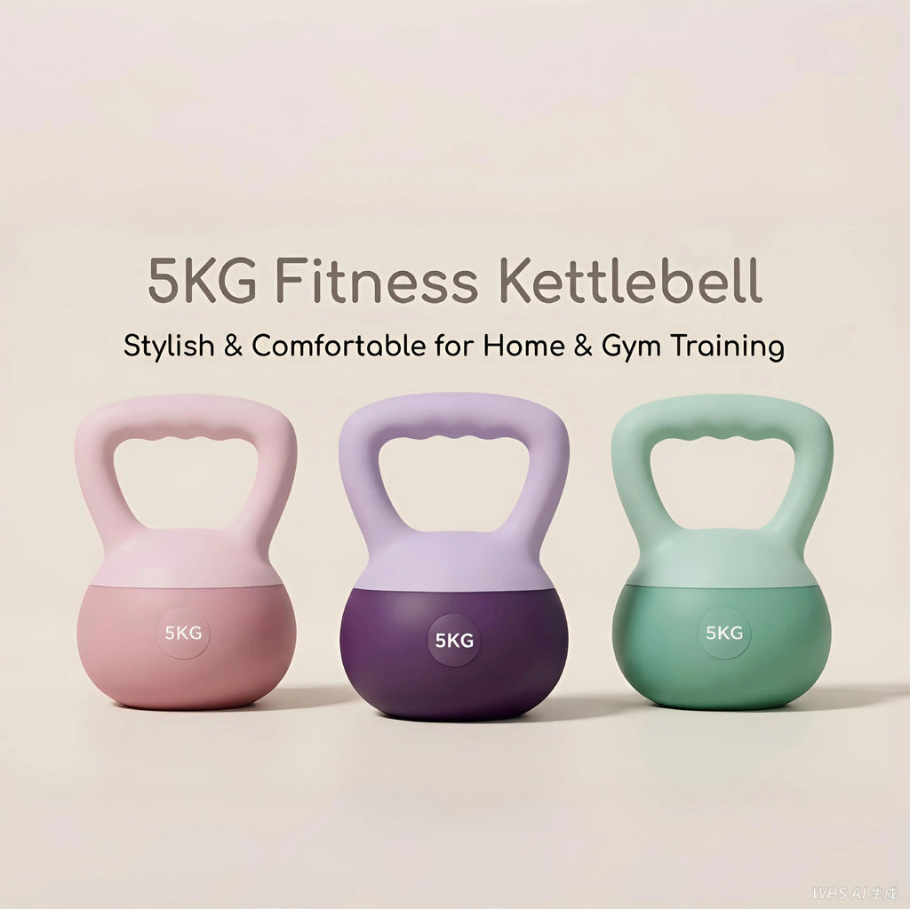 remium 5kg PVC-Coated Cast Iron Kettlebell | Colorful Hand Weight for Yoga, Home Fitness, and Strength Training | Heavy-Duty Compact Kettlebell for Weightlifting