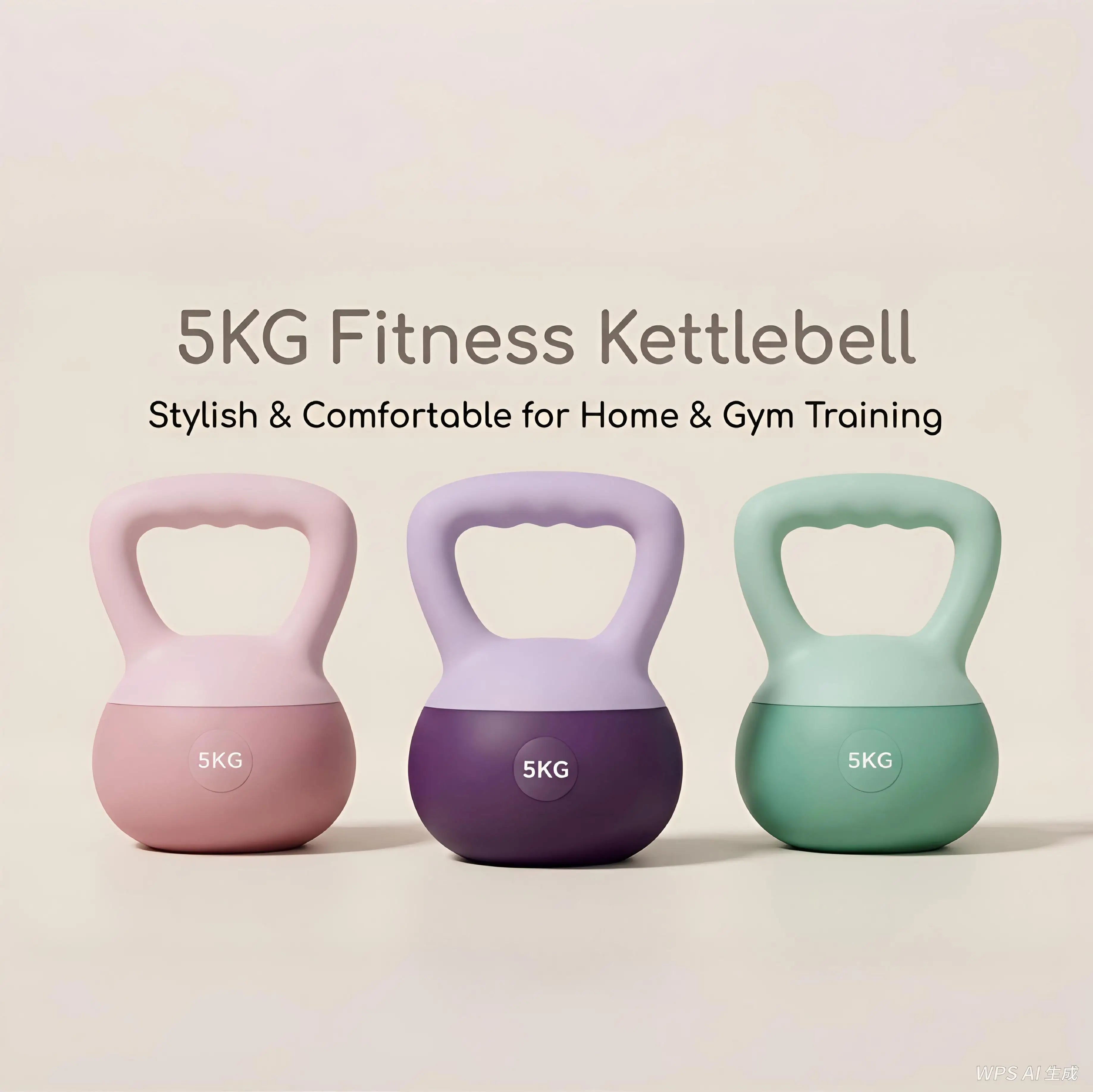 remium 5kg PVC-Coated Cast Iron Kettlebell | Colorful Hand Weight for Yoga, Home Fitness, and Strength Training | Heavy-Duty Compact Kettlebell for Weightlifting