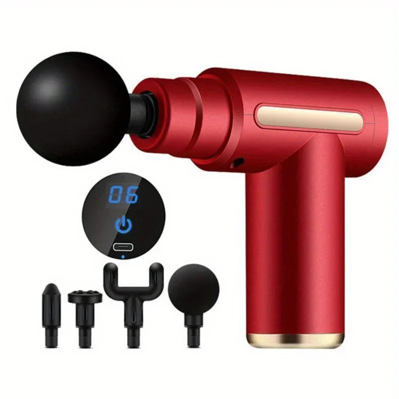 Portable Rechargeable USB Powered Electric Percussion Massage Gun with LED Touch Screen