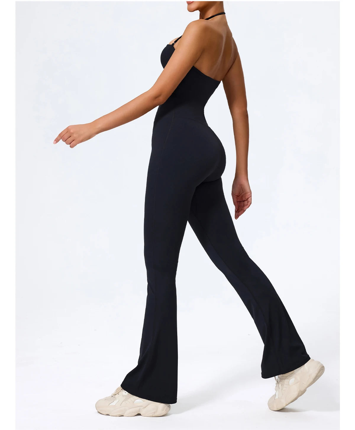 Women's Halter Flared Yoga Jumpsuit