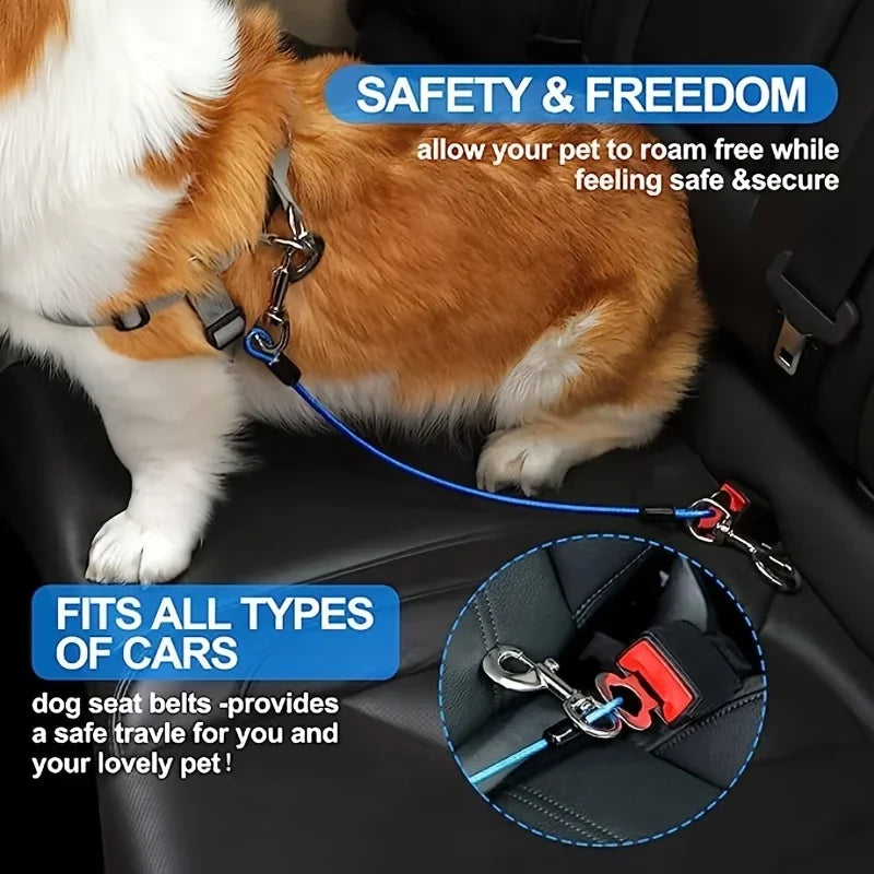 Durable Chew-Proof Dog Safety Harness and Vehicle Seatbelt Restraint for Small to Medium Breeds.