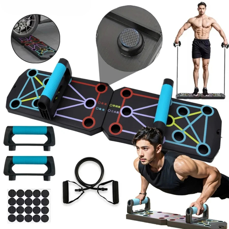 Multi-Function Color-Coded Push-Up Board System - Home Gym Strength Training Equipment