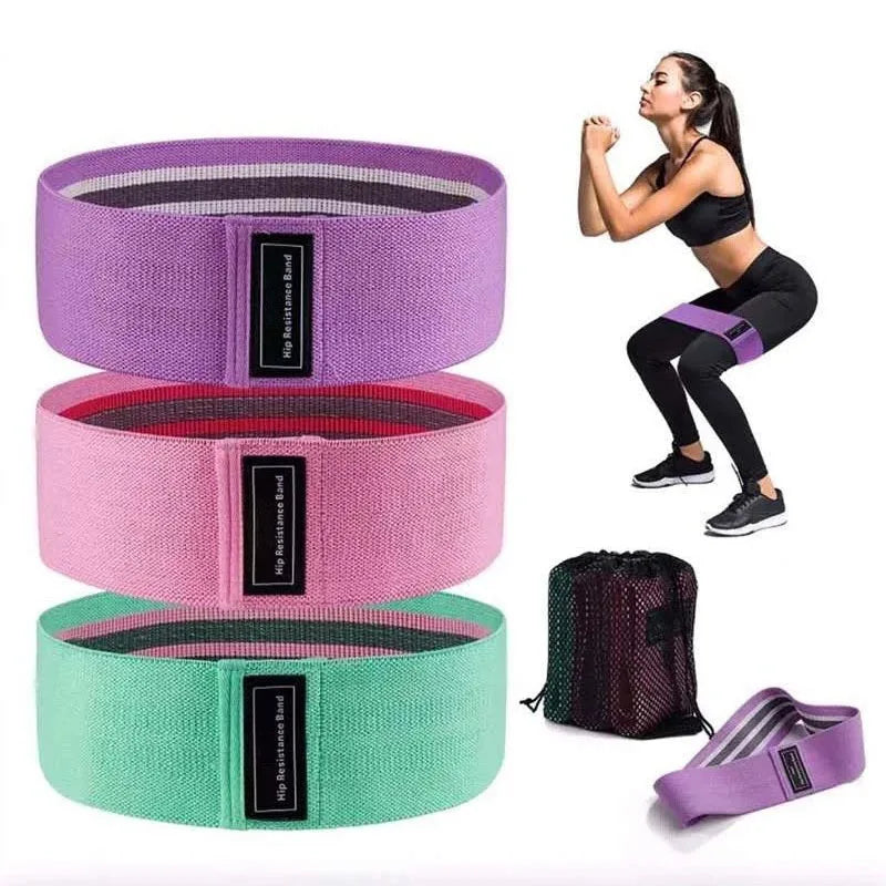 3-Piece Fabric Resistance Bands Set for Full-Body Workouts