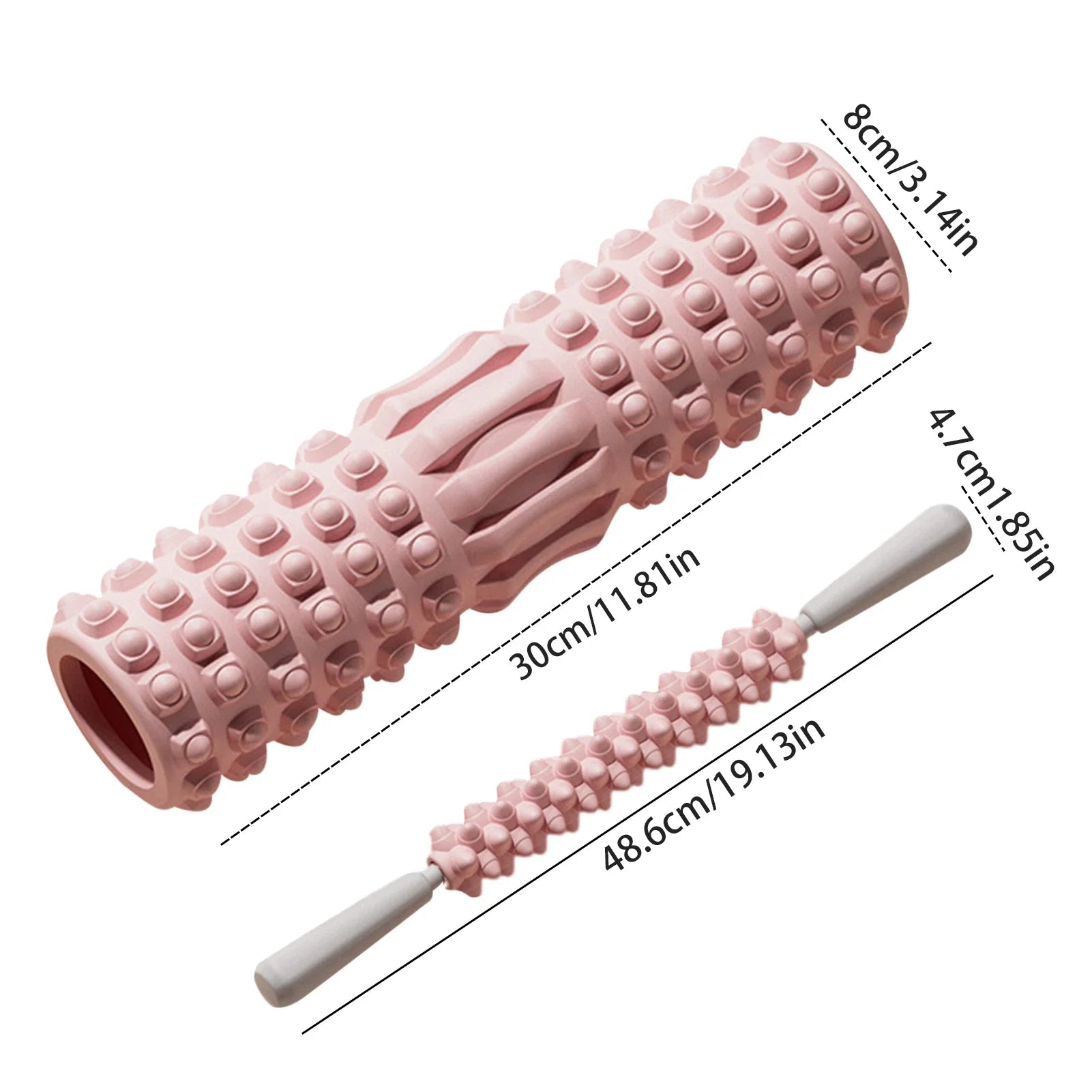 High-Density EVA Muscle Recovery Foam Roller – Ergonomic Deep Tissue Massager for Back Pain Relief, Physical Therapy, and Yoga Fitness Training